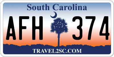 SC license plate AFH374