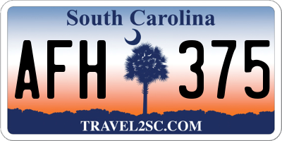 SC license plate AFH375