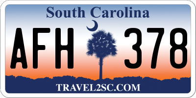 SC license plate AFH378
