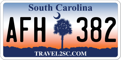 SC license plate AFH382