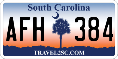 SC license plate AFH384