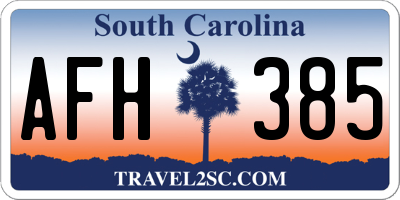 SC license plate AFH385