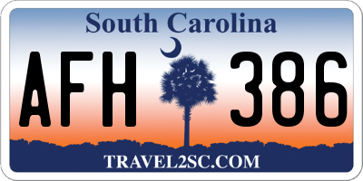 SC license plate AFH386