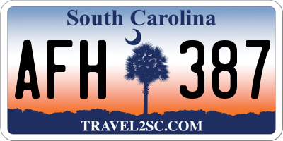 SC license plate AFH387