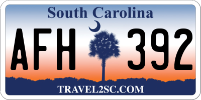 SC license plate AFH392
