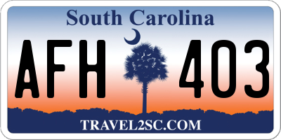 SC license plate AFH403