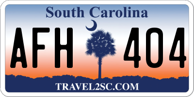 SC license plate AFH404