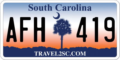 SC license plate AFH419