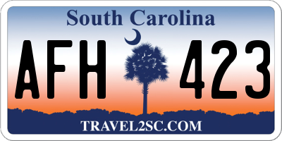 SC license plate AFH423