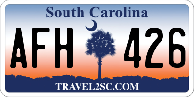 SC license plate AFH426