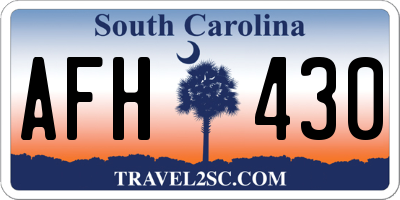 SC license plate AFH430