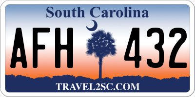 SC license plate AFH432