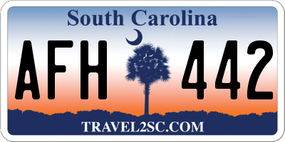 SC license plate AFH442