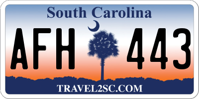 SC license plate AFH443