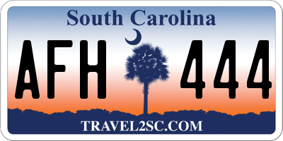 SC license plate AFH444