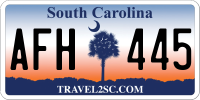 SC license plate AFH445