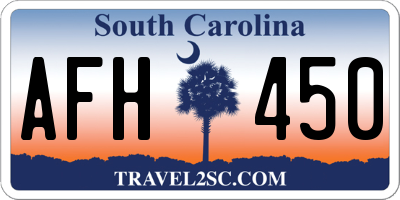 SC license plate AFH450
