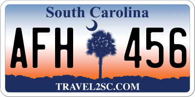 SC license plate AFH456