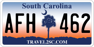 SC license plate AFH462