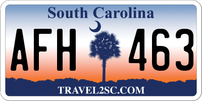 SC license plate AFH463