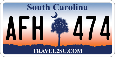 SC license plate AFH474