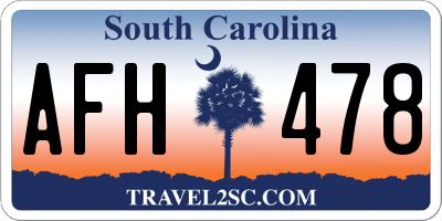 SC license plate AFH478