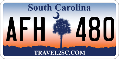 SC license plate AFH480