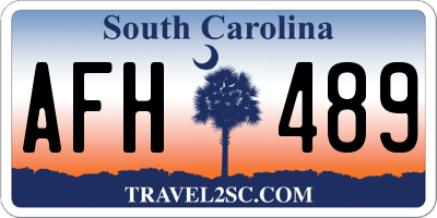SC license plate AFH489