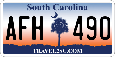 SC license plate AFH490