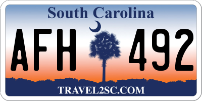 SC license plate AFH492