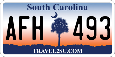 SC license plate AFH493