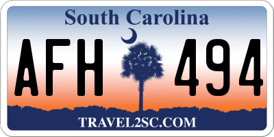 SC license plate AFH494