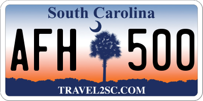 SC license plate AFH500