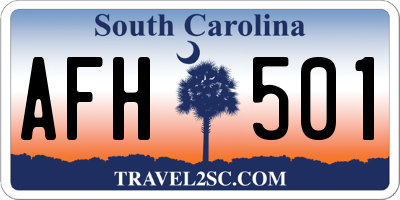 SC license plate AFH501