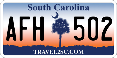SC license plate AFH502