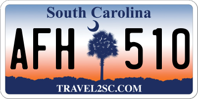 SC license plate AFH510