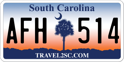 SC license plate AFH514