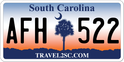 SC license plate AFH522