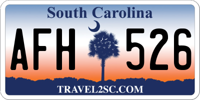 SC license plate AFH526