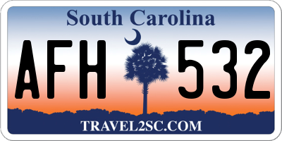 SC license plate AFH532