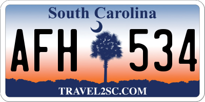 SC license plate AFH534