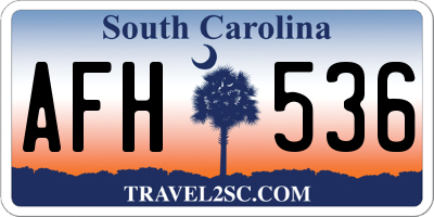 SC license plate AFH536