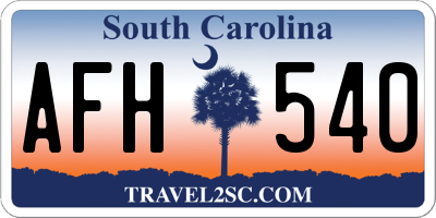 SC license plate AFH540