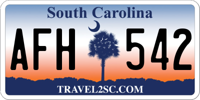 SC license plate AFH542