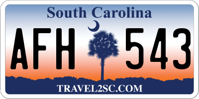 SC license plate AFH543