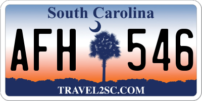 SC license plate AFH546