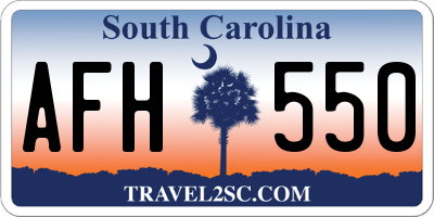 SC license plate AFH550