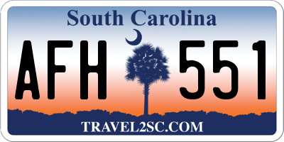 SC license plate AFH551
