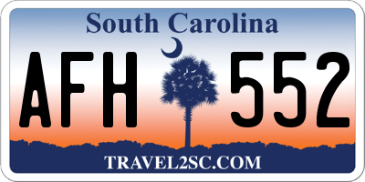 SC license plate AFH552