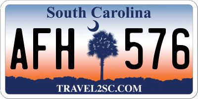 SC license plate AFH576